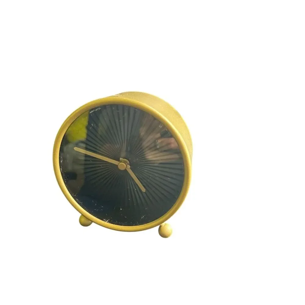 IKEA Snofsa Gold Sunburst Analog Desk Clock Silent Quartz Movement